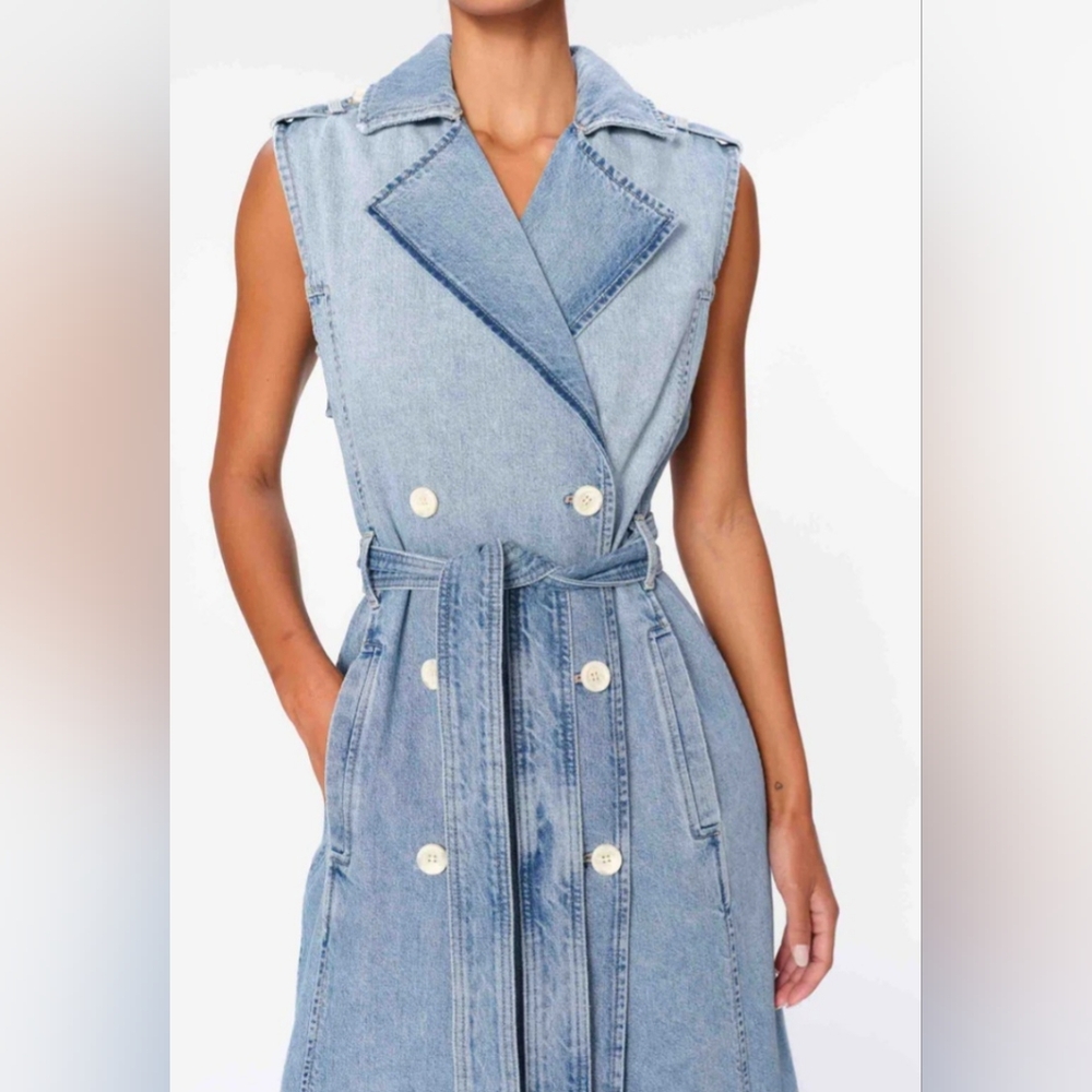 DL1961 Sleeveless Denim Trench Coat Dress